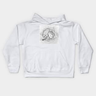 Geometric Galactic Rose (All White Galaxy) Kids Hoodie